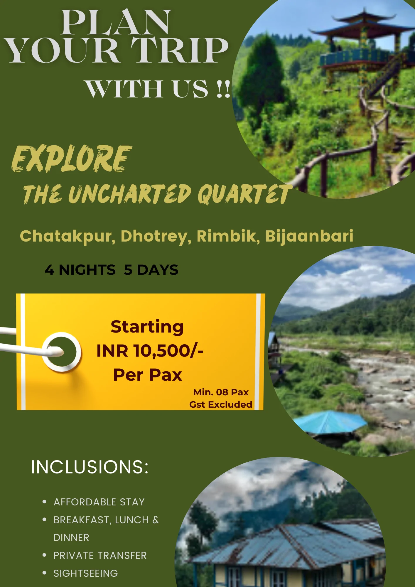 4N5D ( Chatakpur, Dhotrey, Rimbik, Bijanbari)