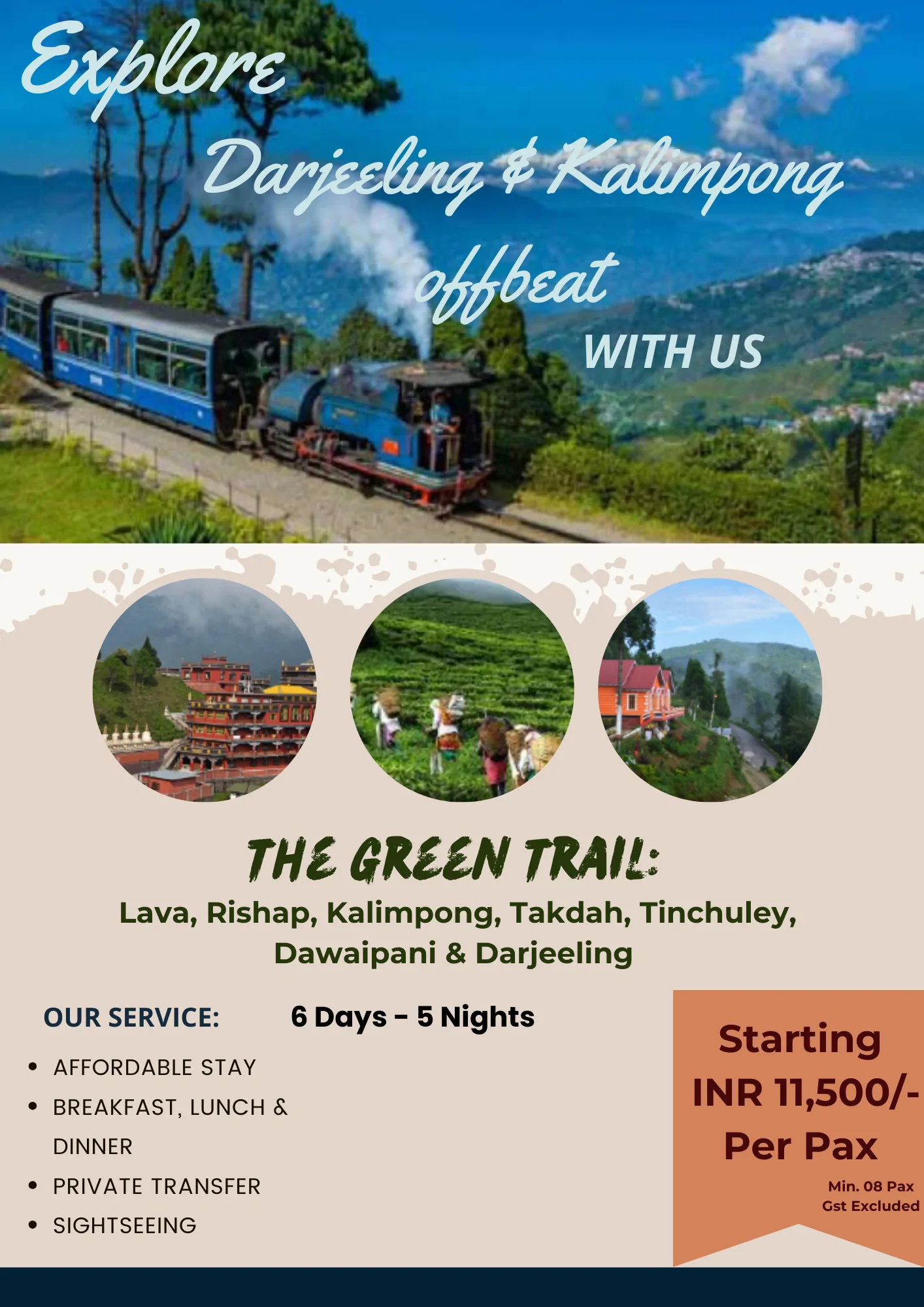 5N6D (Lava, Rishop, Kalimpong, Takdah, Tinchuley, Dawaipani, Darjeeling)